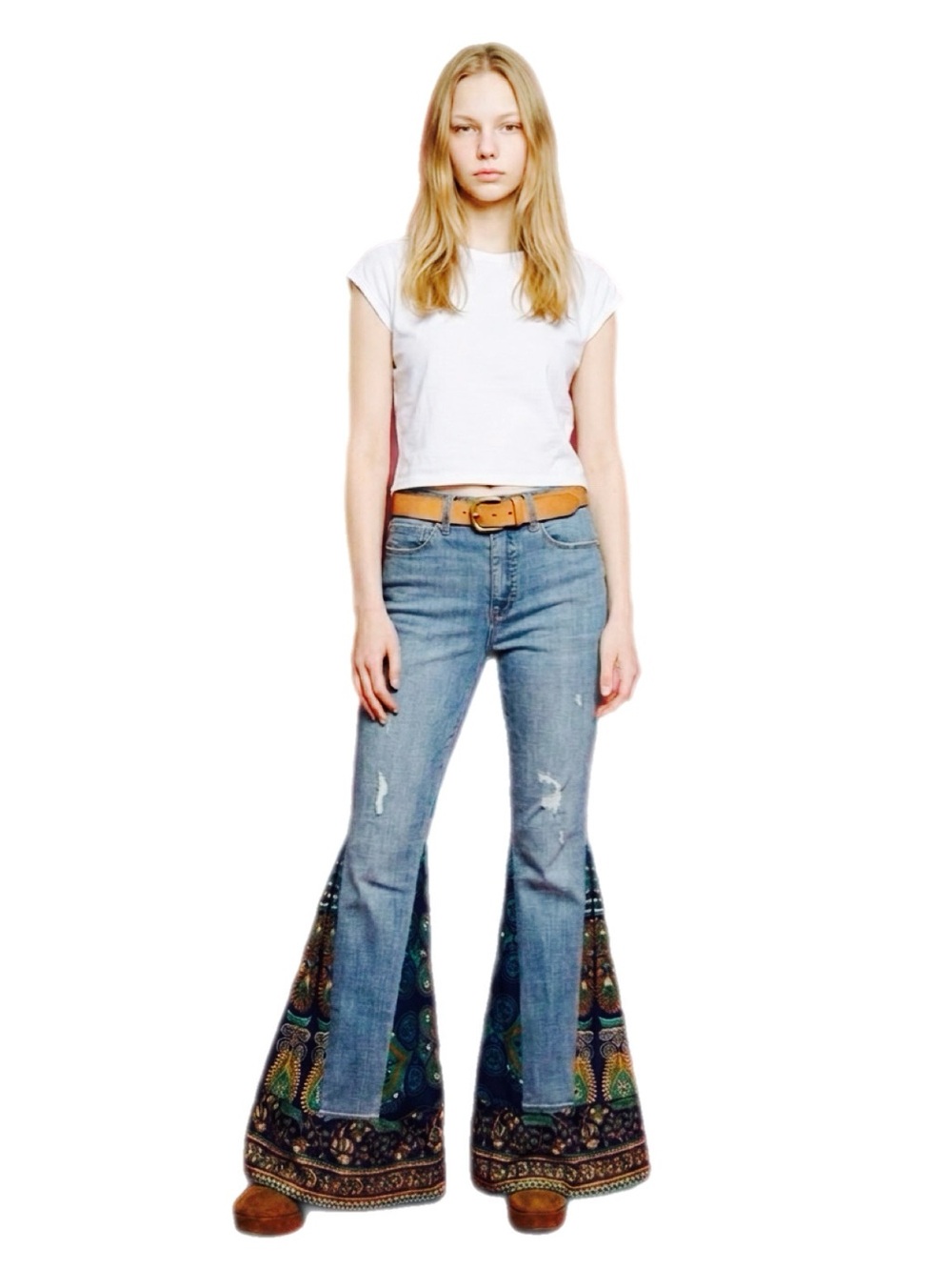 Upcycled Women’s Blue Denim Flare Jeans Bellbottoms